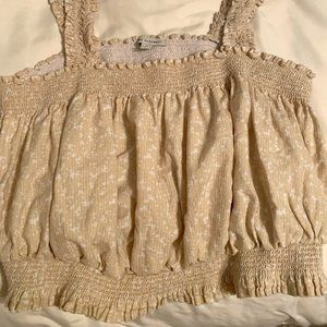 Crop Top Cream & White Colored